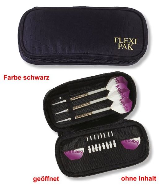 Darttasche FLEXI-PAK , Farbe schwarz, für Steel- und Softdarts