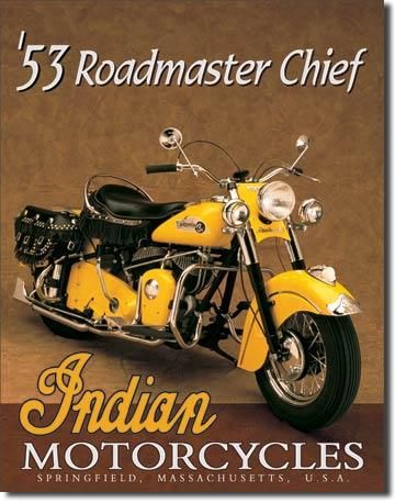 Blechschild Indian Roadmaster Chief